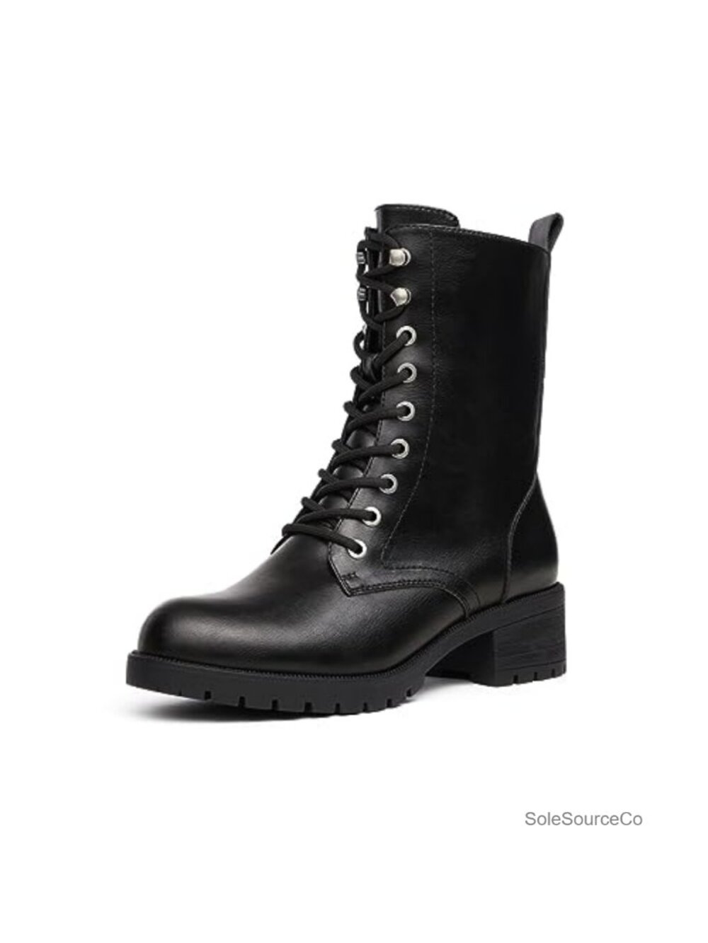 DREAM PAIRS Lace-up Combat Boots Mid-calf Military Winter Boot Women Faux